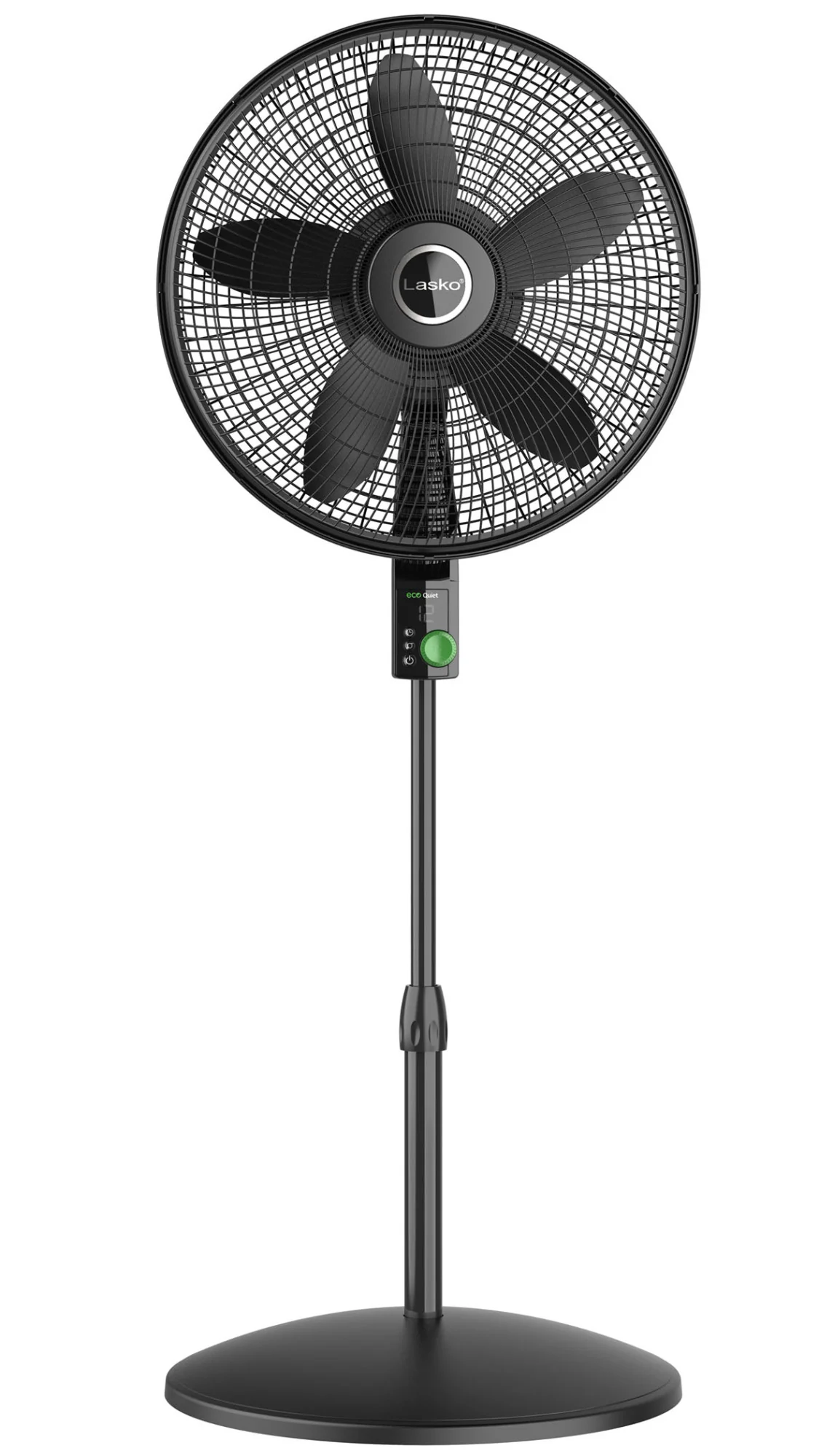 Lasko EcoQuiet 18" DC Pedestal Fan: Oscillating, 12-Speed, Remote, Black - Image 7