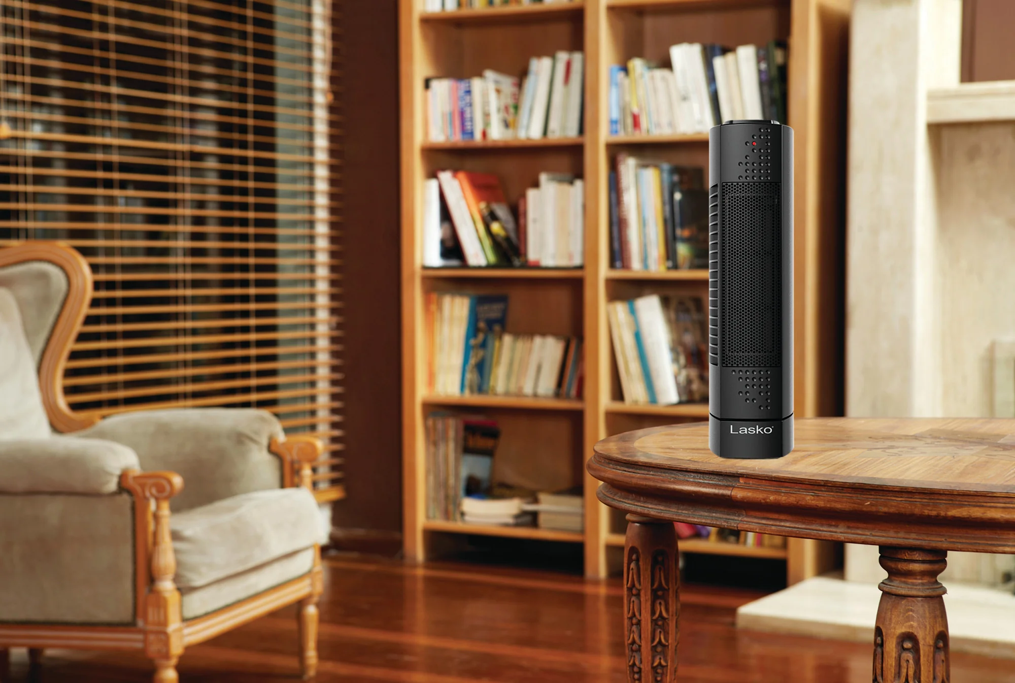 Lasko Oscillating Ultra Slim Electric Tower Space Heater with 2 Speeds, CT14101, Black - Image 10