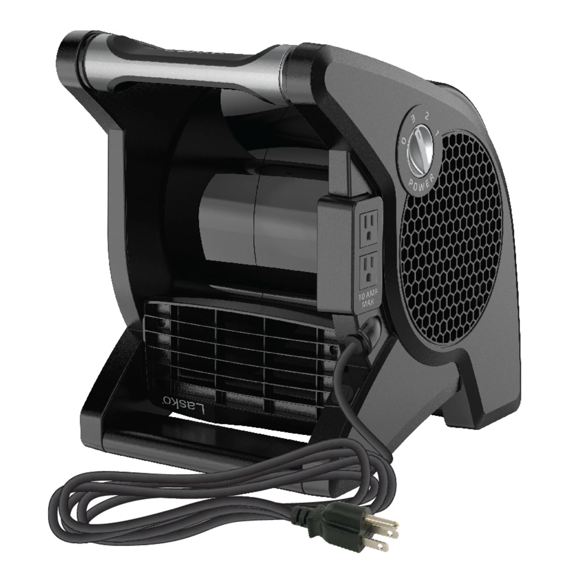 Lasko 15" Air Mover Blower Fan: 3-Speed, High Velocity, 2 Outlets, Pivoting, Black - Image 8