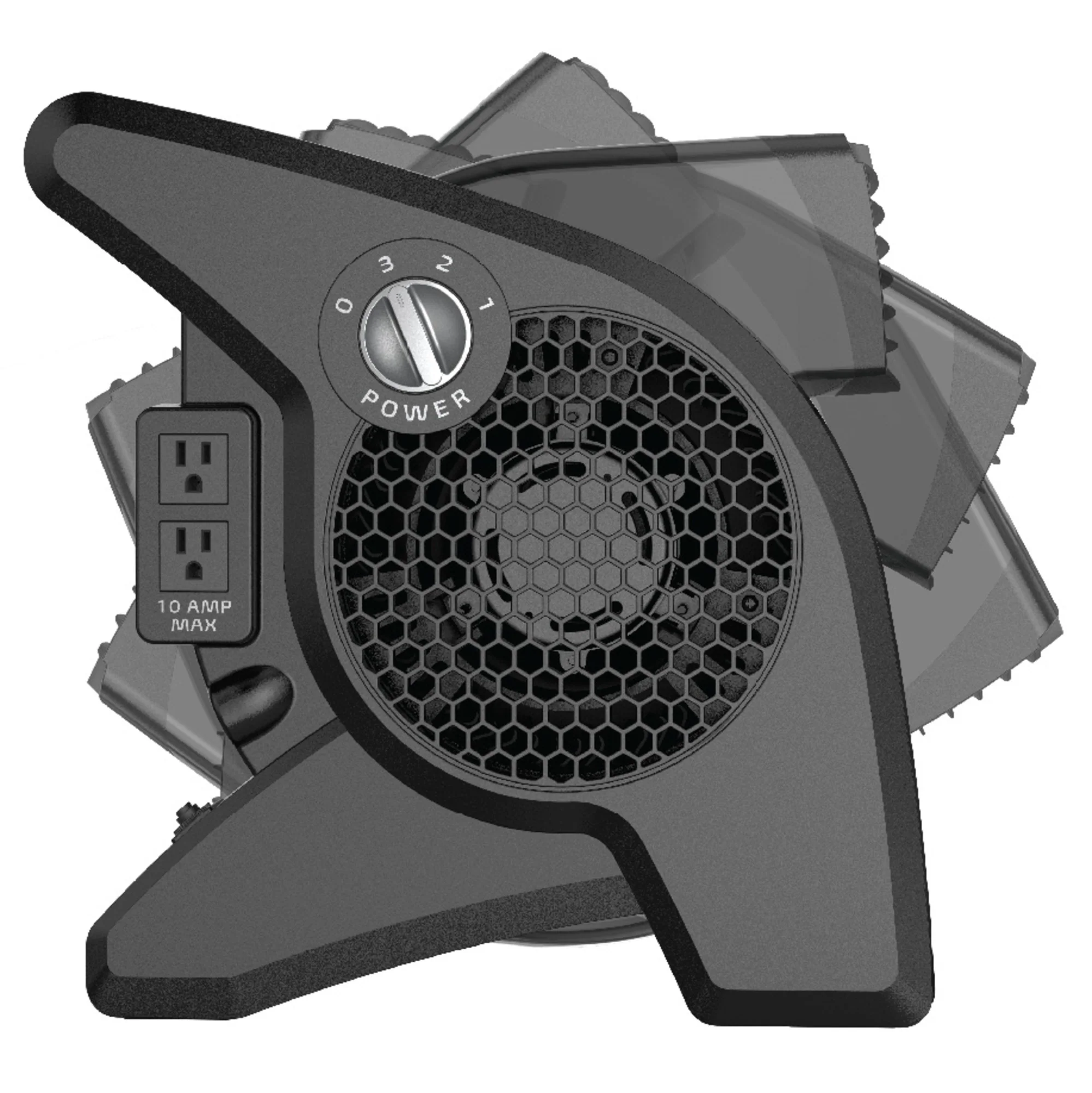 Lasko 15" Air Mover Blower Fan: 3-Speed, High Velocity, 2 Outlets, Pivoting, Black - Image 9