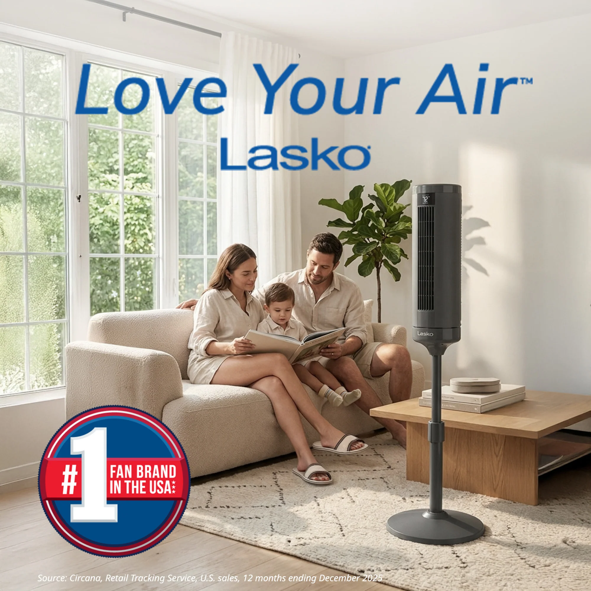 Lasko Rise 54" DC Pedestal Fan: Oscillating, 8-Speed, Remote, Timer, Gray - Image 8