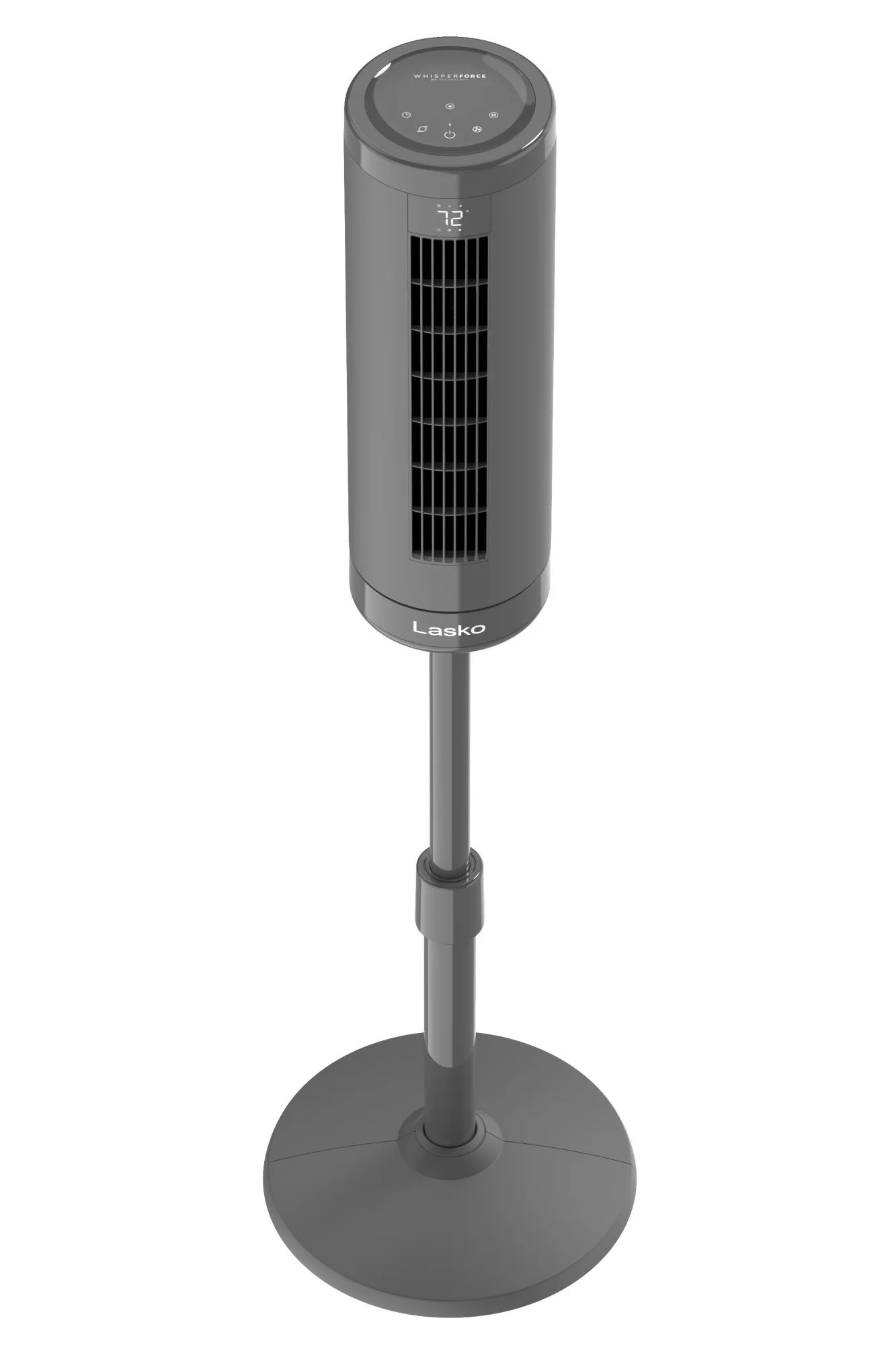Lasko Rise 54" DC Pedestal Fan: Oscillating, 8-Speed, Remote, Timer, Gray - Image 9