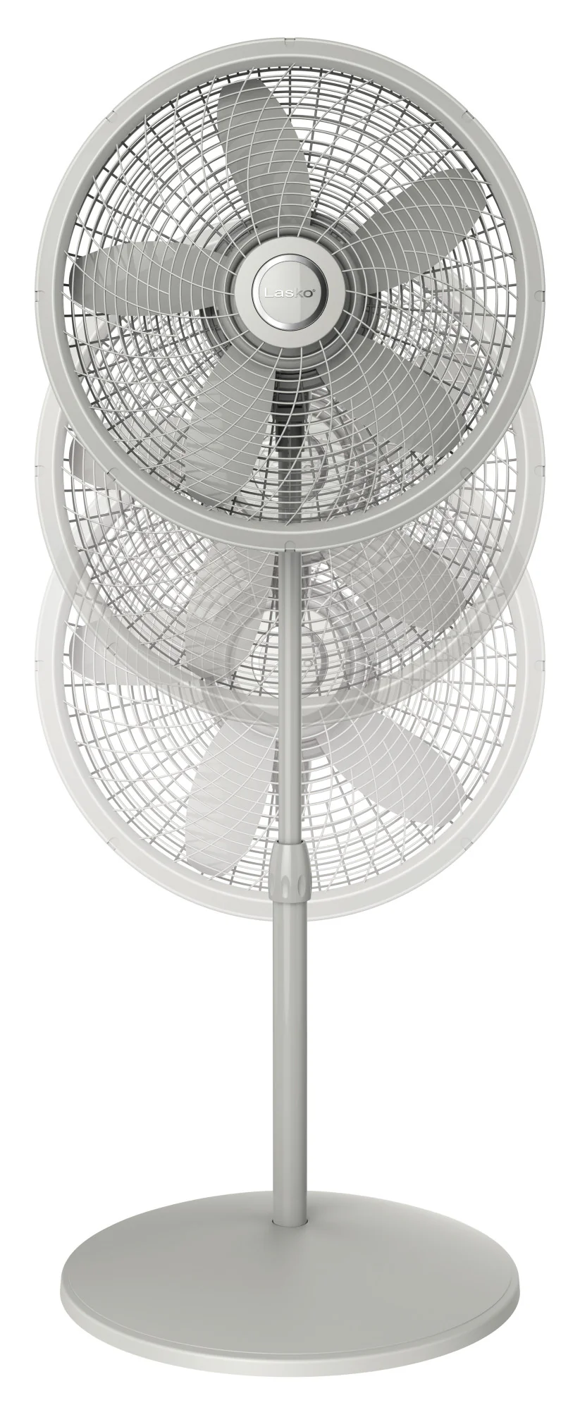 Lasko Cyclone 18" Pedestal Fan: Oscillating, 3-Speed, Adjustable Height, Gray - Image 7