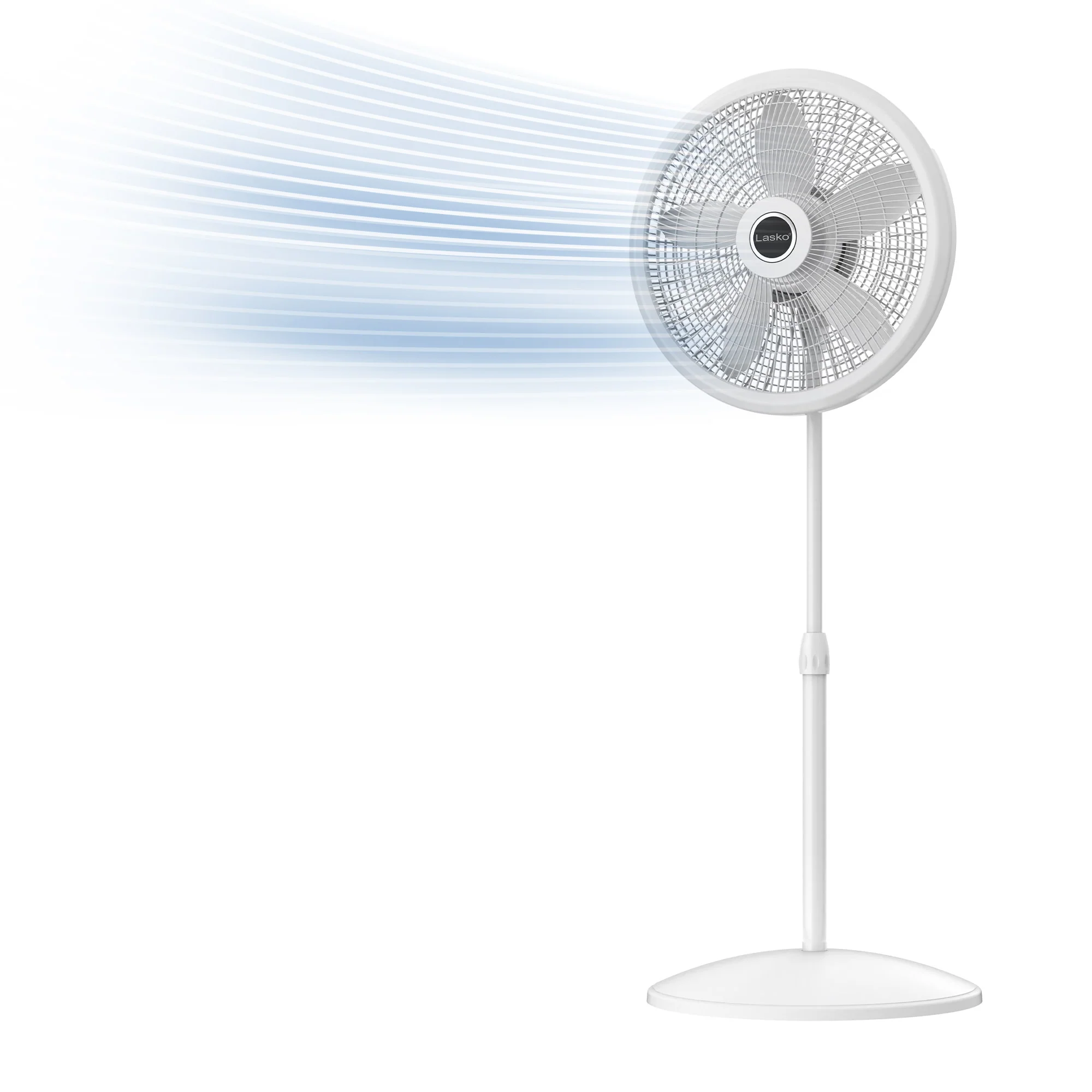 Lasko Cyclone 18" Pedestal Fan: Oscillating, 3-Speed,  Adjustable Height, White