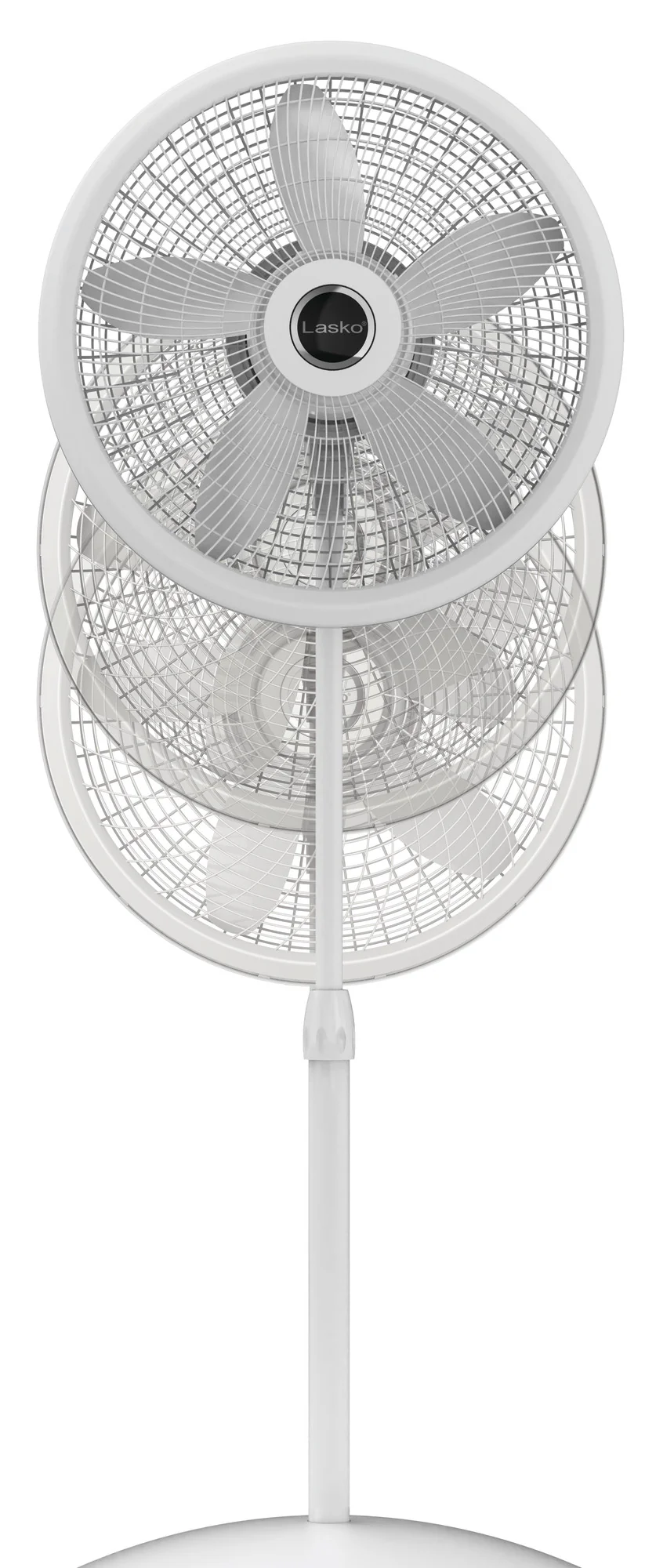 Lasko Cyclone 18" Pedestal Fan: Oscillating, 3-Speed,  Adjustable Height, White - Image 4