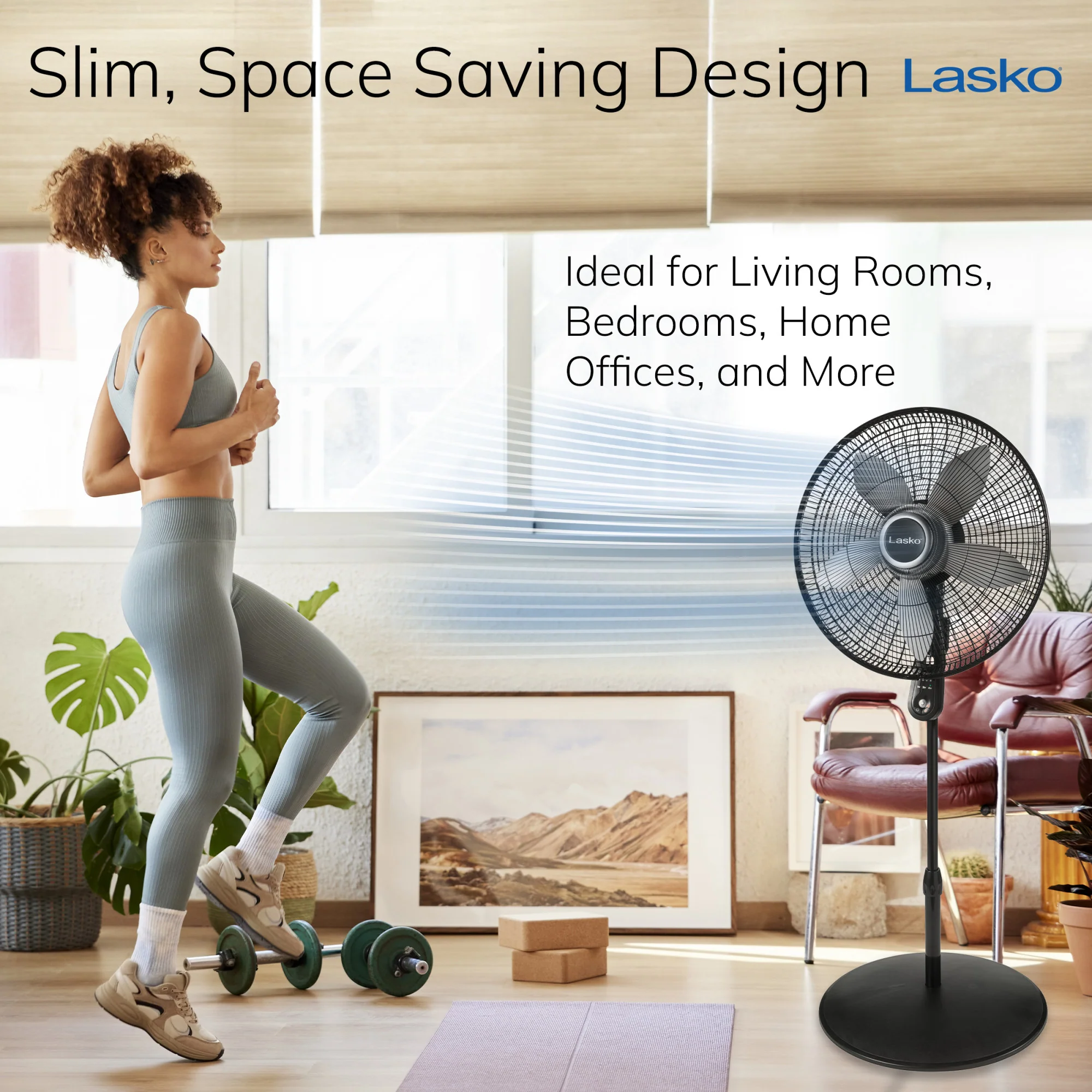 Lasko 20" Pedestal Fan: Oscillating, 4-Speed, Remote, Timer, Black - Image 7