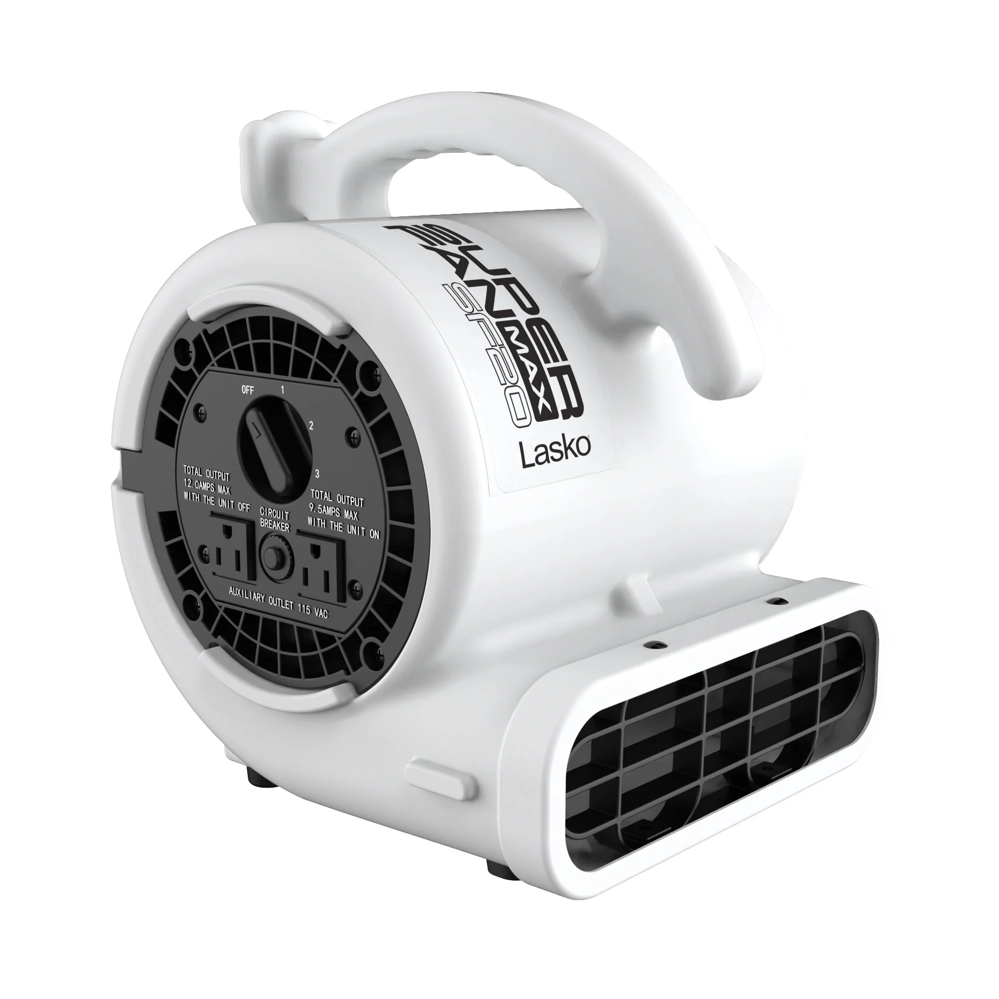 Lasko Super Fan Max 13" Air Mover Blower Fan: 3-Speed, High Velocity, 2 Outlets, White - Image 4