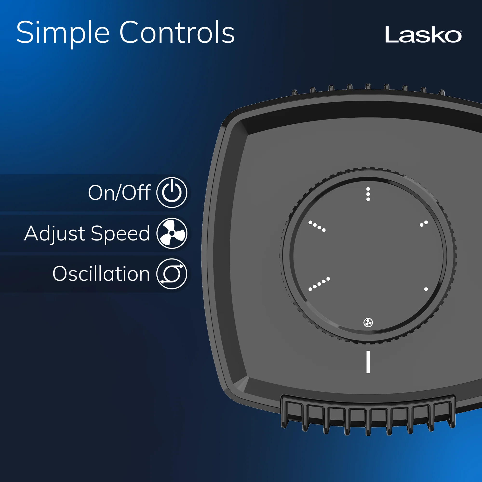 Lasko SlumberBreeze 8" Table Fan with White Noise: Oscillating, 2-Speed, Black - Image 5