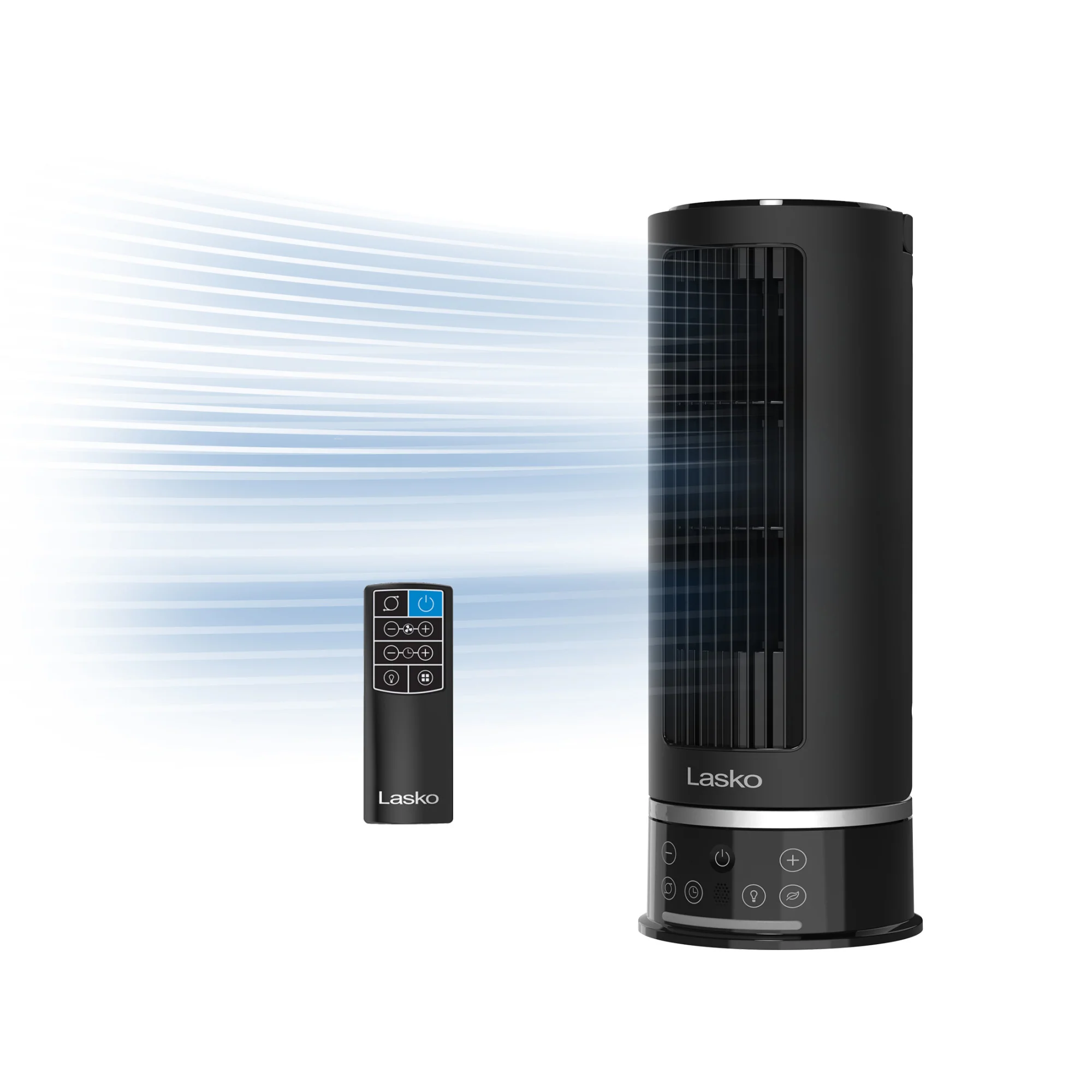 Lasko StealthBreeze 15" DC Table Fan: Oscillating, 12-Speed, 15° Tilt, Remote, Black