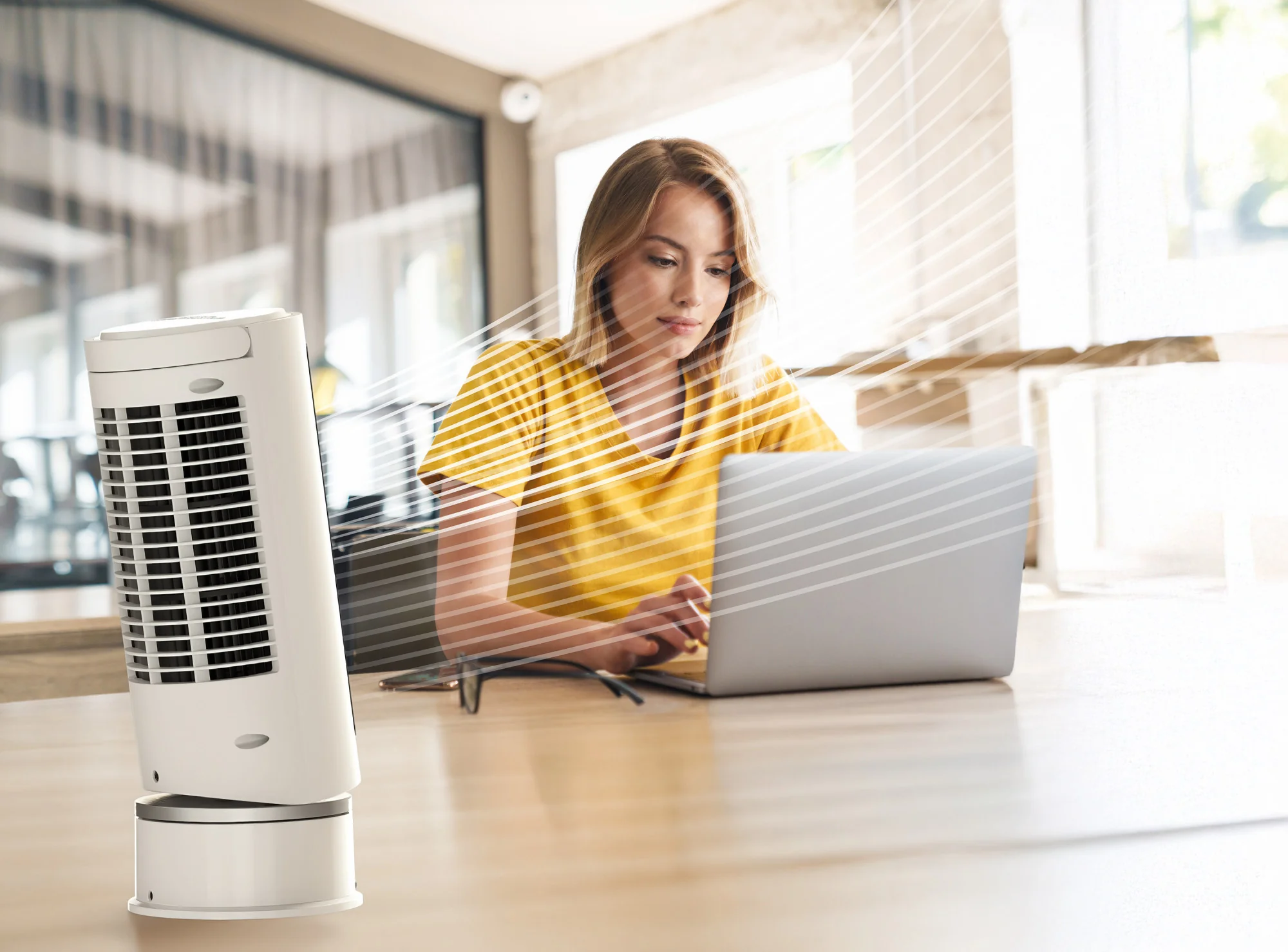 Lasko StealthBreeze 15" DC Table Fan: Oscillating, 12-Speed, 15° Tilt, Remote, White - Image 15