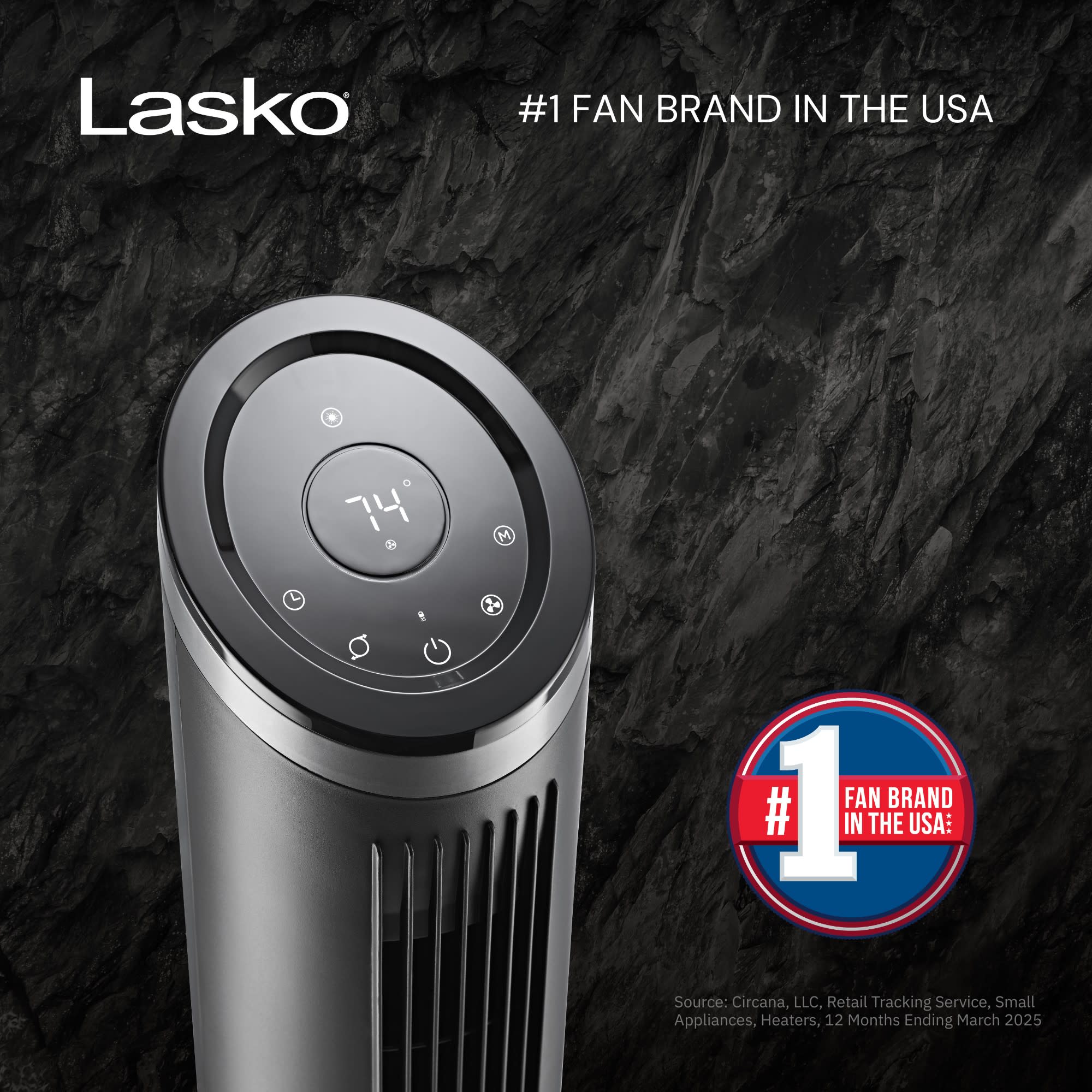 Lasko Apex 42" Tower Fan: Oscillating, 6-Speed, Remote, Timer, Black - Image 2