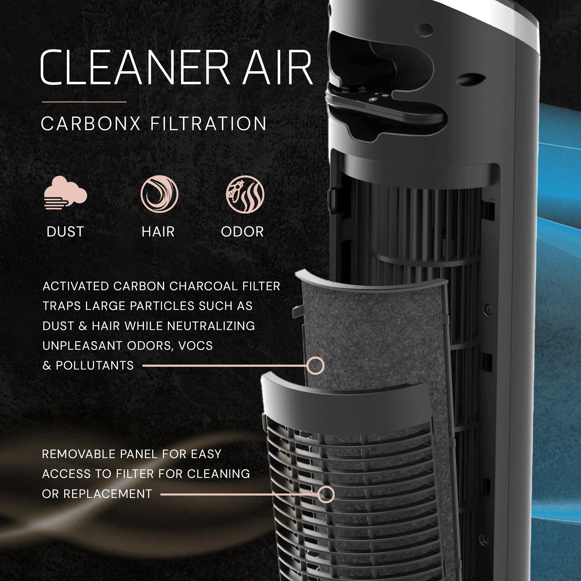 Lasko Apex 42" Tower Fan: Oscillating, 6-Speed, Remote, Timer, Black - Image 5