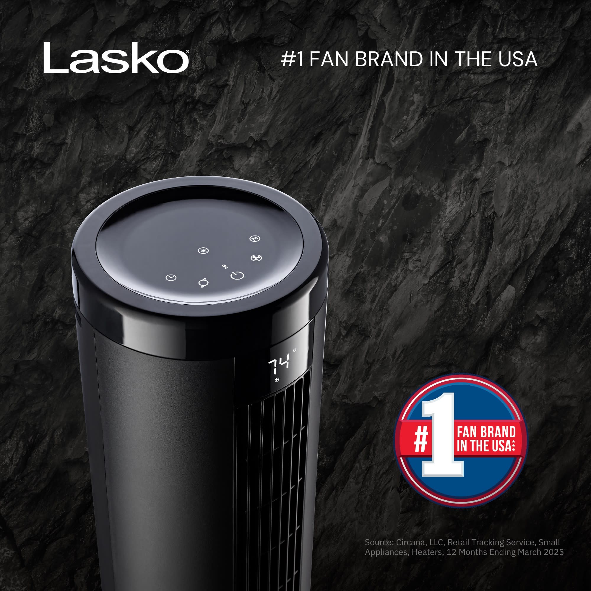 Lasko Elevation 54" DC Pedestal Tower Fan: Oscillating, 8-Speed, Remote, Black - Image 2