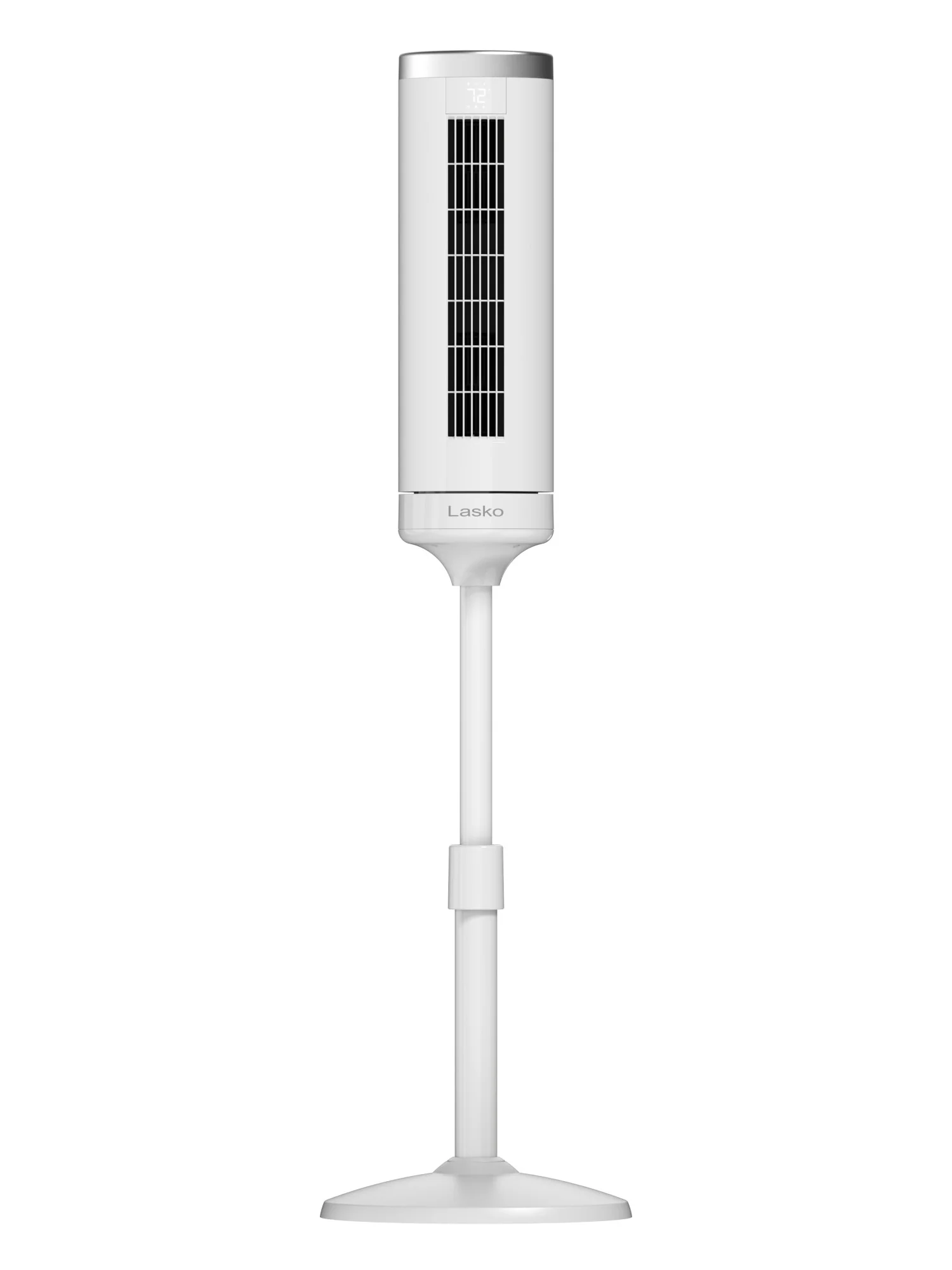 Lasko Elevation 54" DC Pedestal Tower Fan: Oscillating, 8-Speed, Remote, White