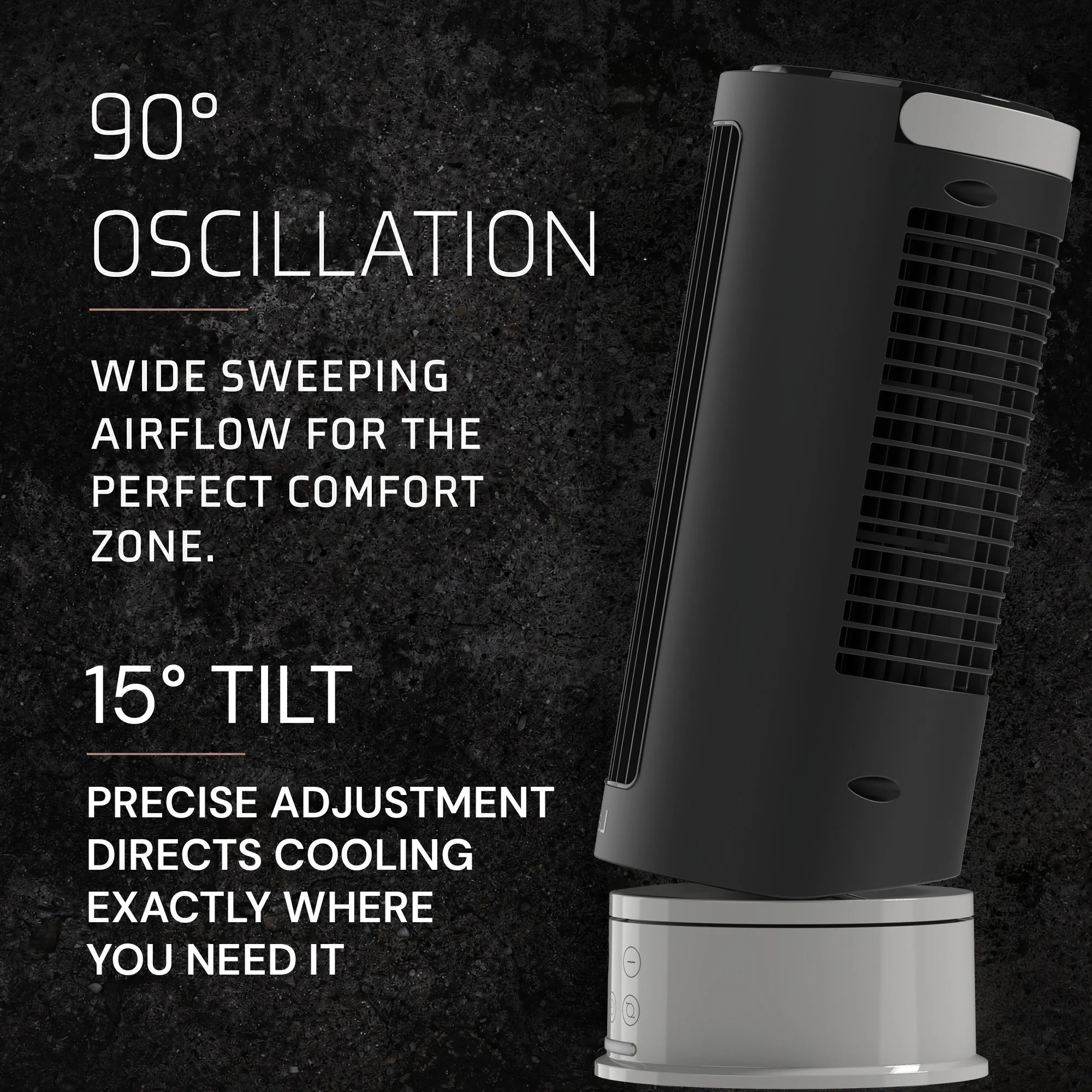 Lasko Pinnacle 15" DC Table Fan: Oscillating, 12-Speed, 15° Tilt, Remote, Black - Image 5