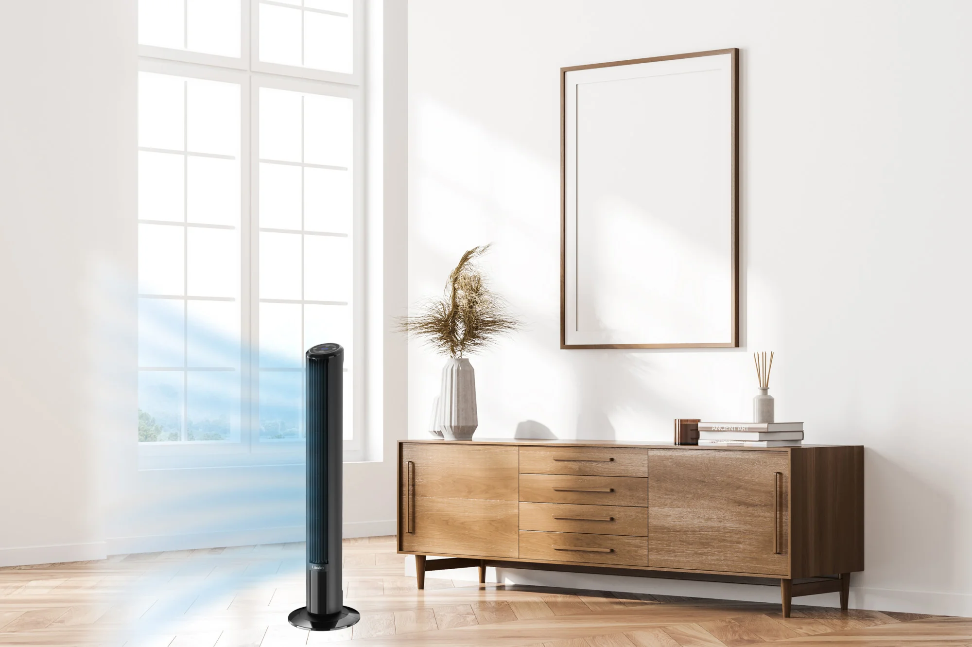 Lasko SlimForce 42" Tower Fan: Oscillating, 4-Speed, Remote, Timer, Black - Image 16