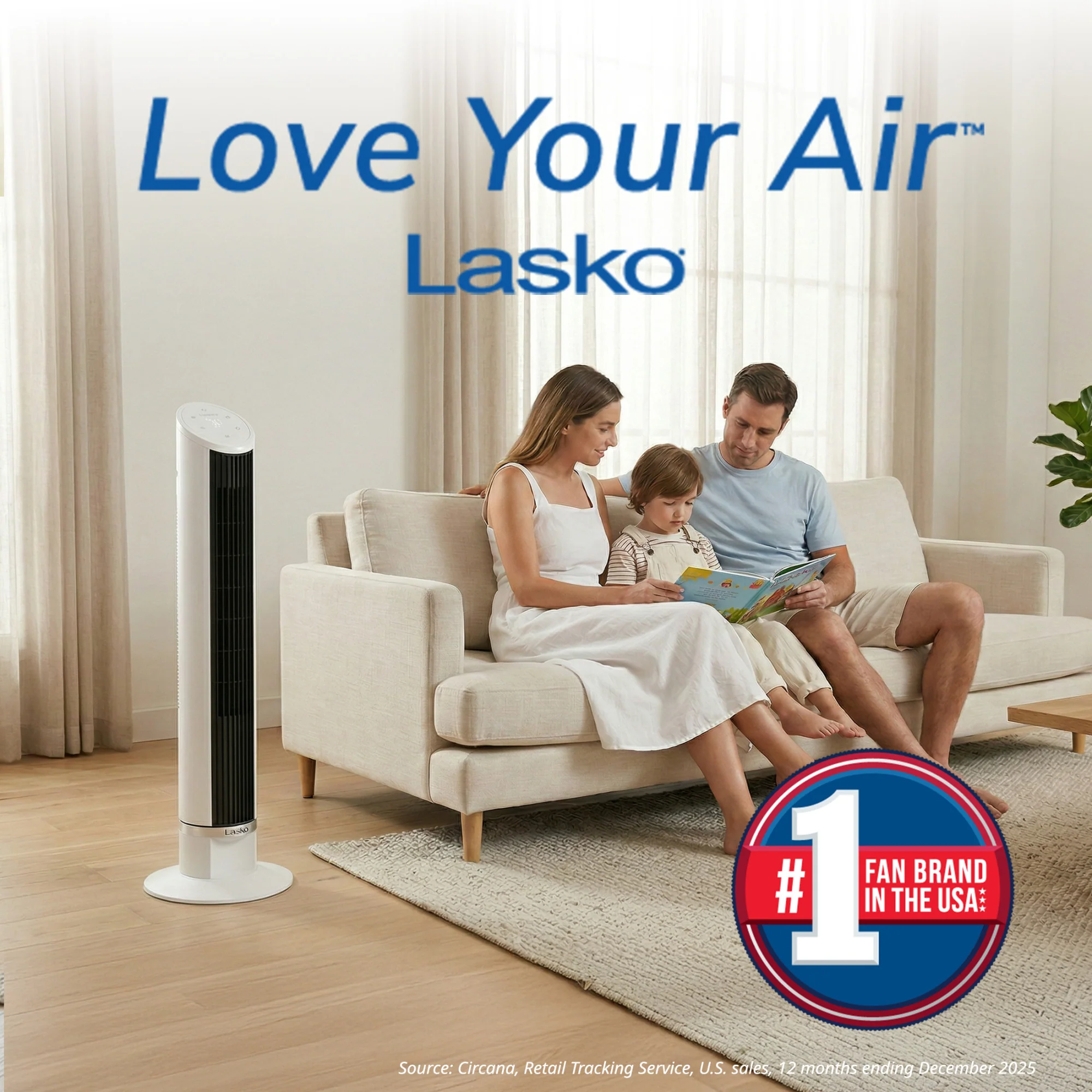 Lasko 36" DC Tower Fan: Oscillating, 12-Speed, Remote, Timer, White - Image 9