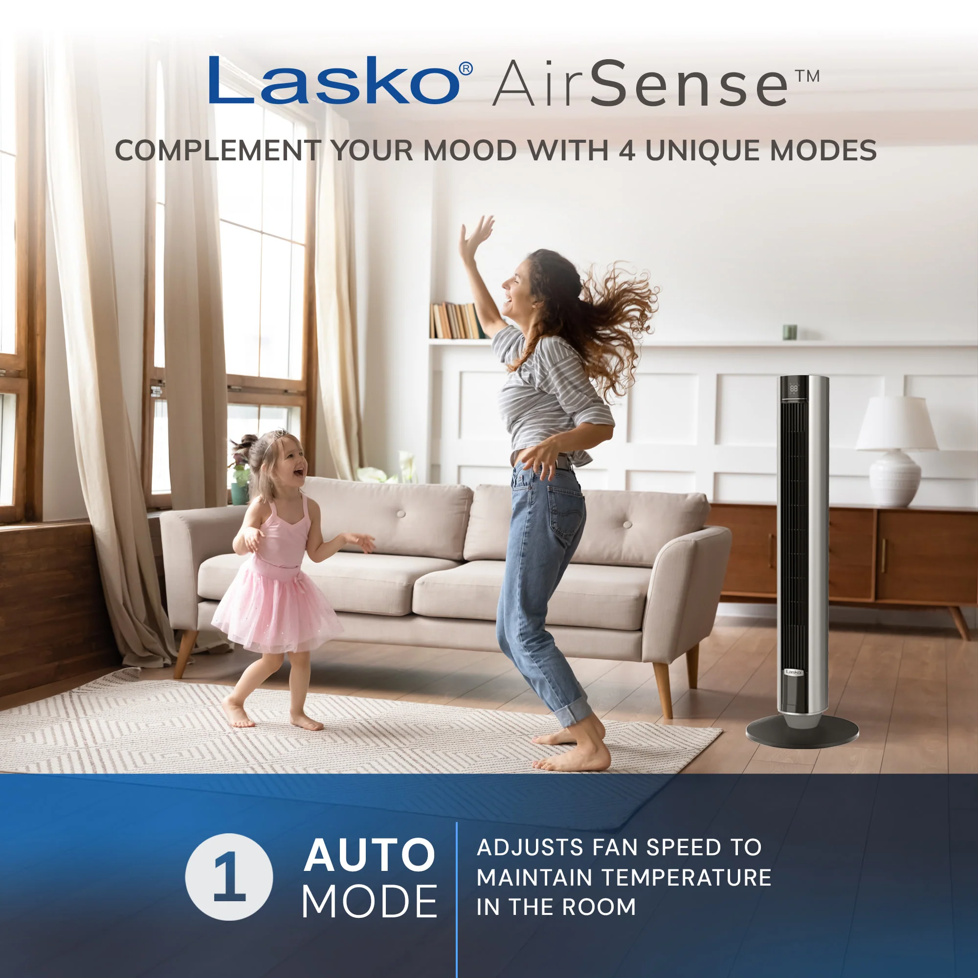 Lasko 40" DC Tower Fan: Oscillating, 12-Speed, Remote, Timer, Black - Image 5