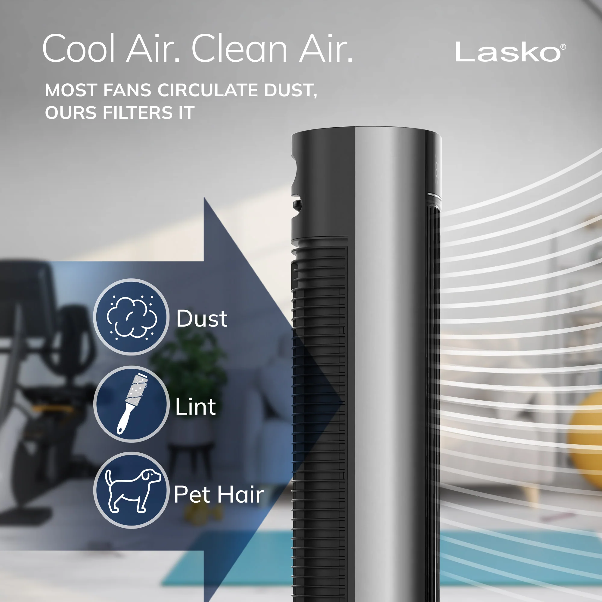 Lasko 40" DC Tower Fan: Oscillating, 12-Speed, Remote, Timer, Black - Image 8