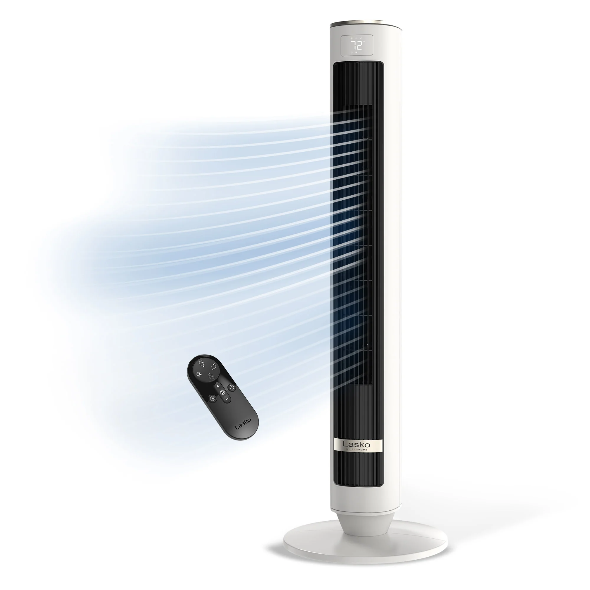 Lasko 40" DC Tower Fan: Oscillating, 12-Speed, Remote, Timer, White