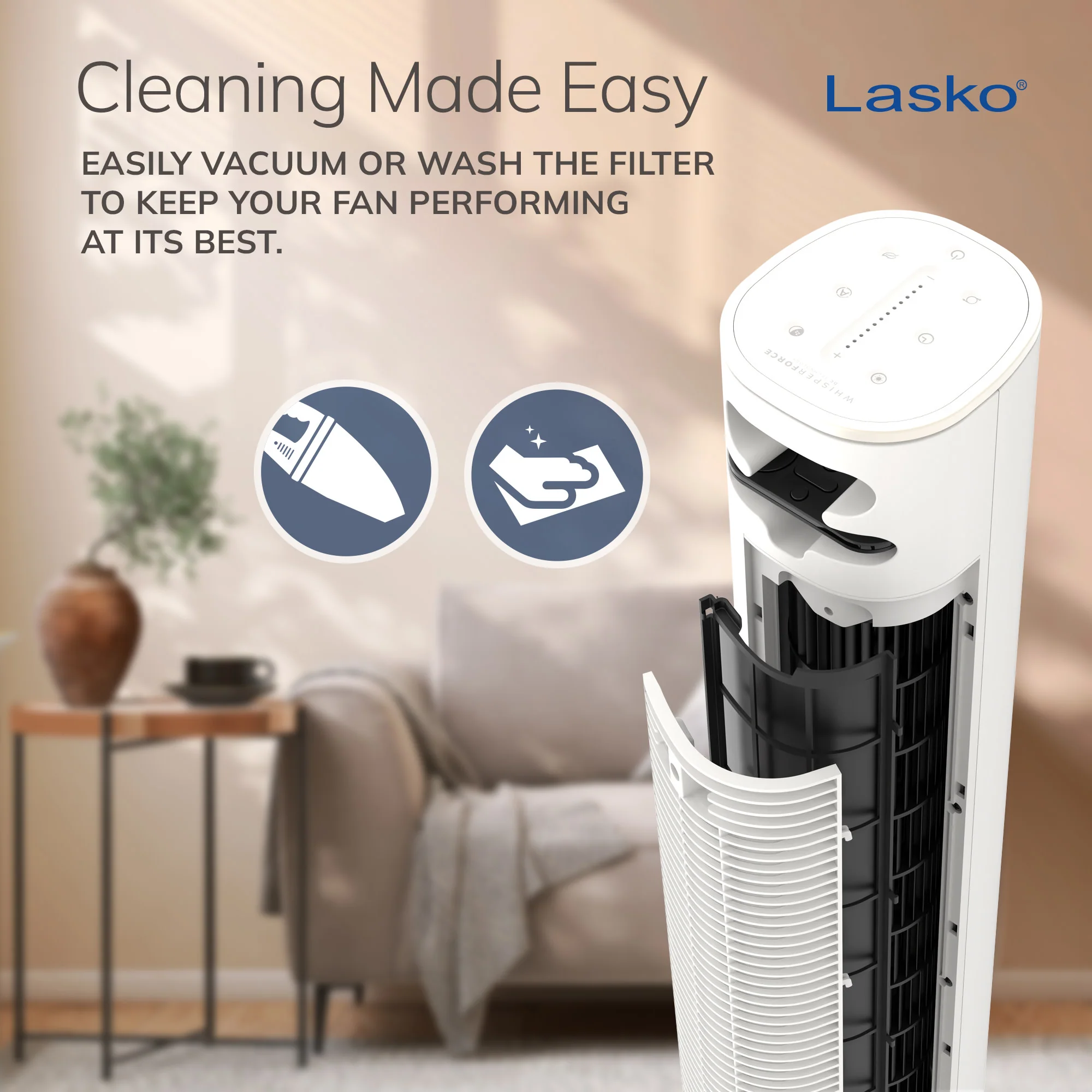 Lasko 40" DC Tower Fan: Oscillating, 12-Speed, Remote, Timer, White - Image 7