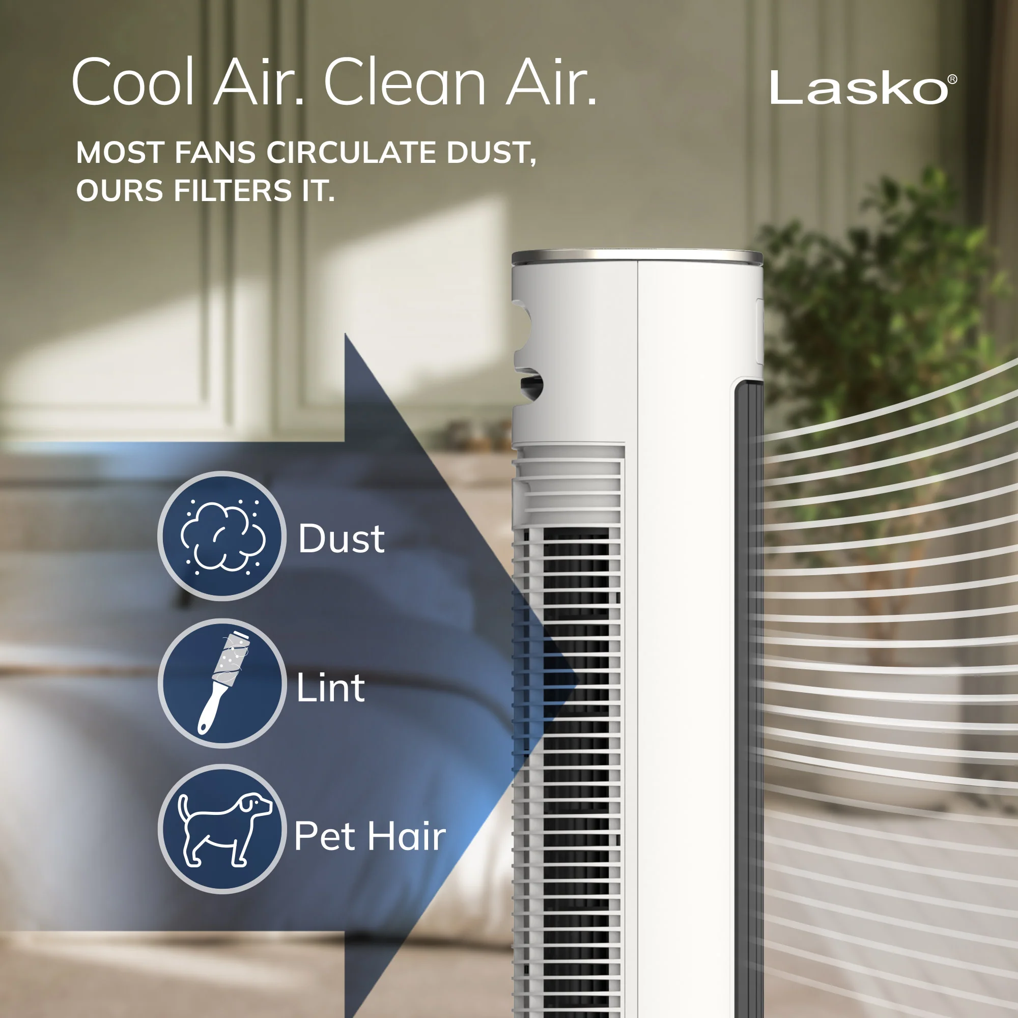 Lasko 40" DC Tower Fan: Oscillating, 12-Speed, Remote, Timer, White - Image 8