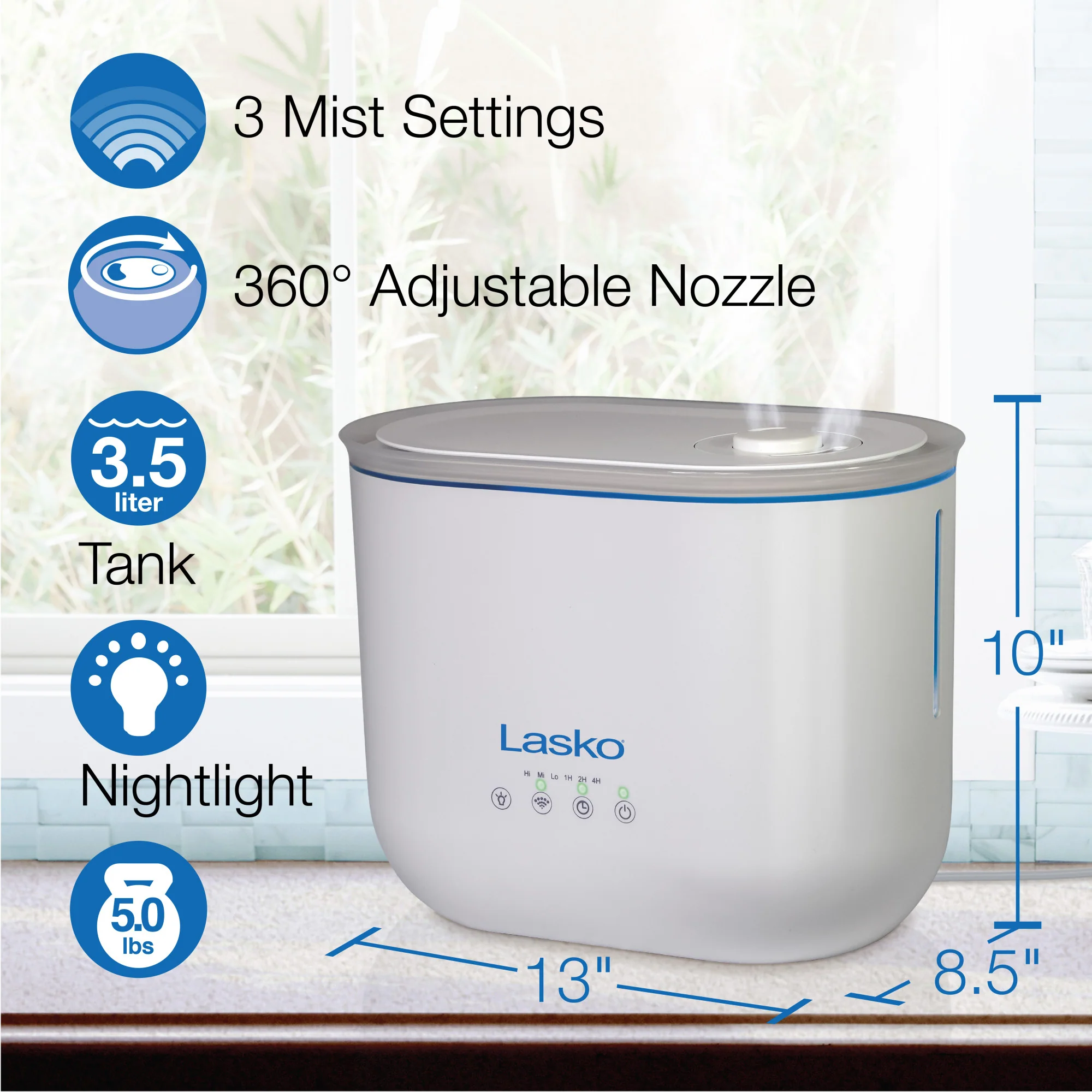 Lasko Top Fill Ultrasonic Cool Mist Humidifier - Image 5