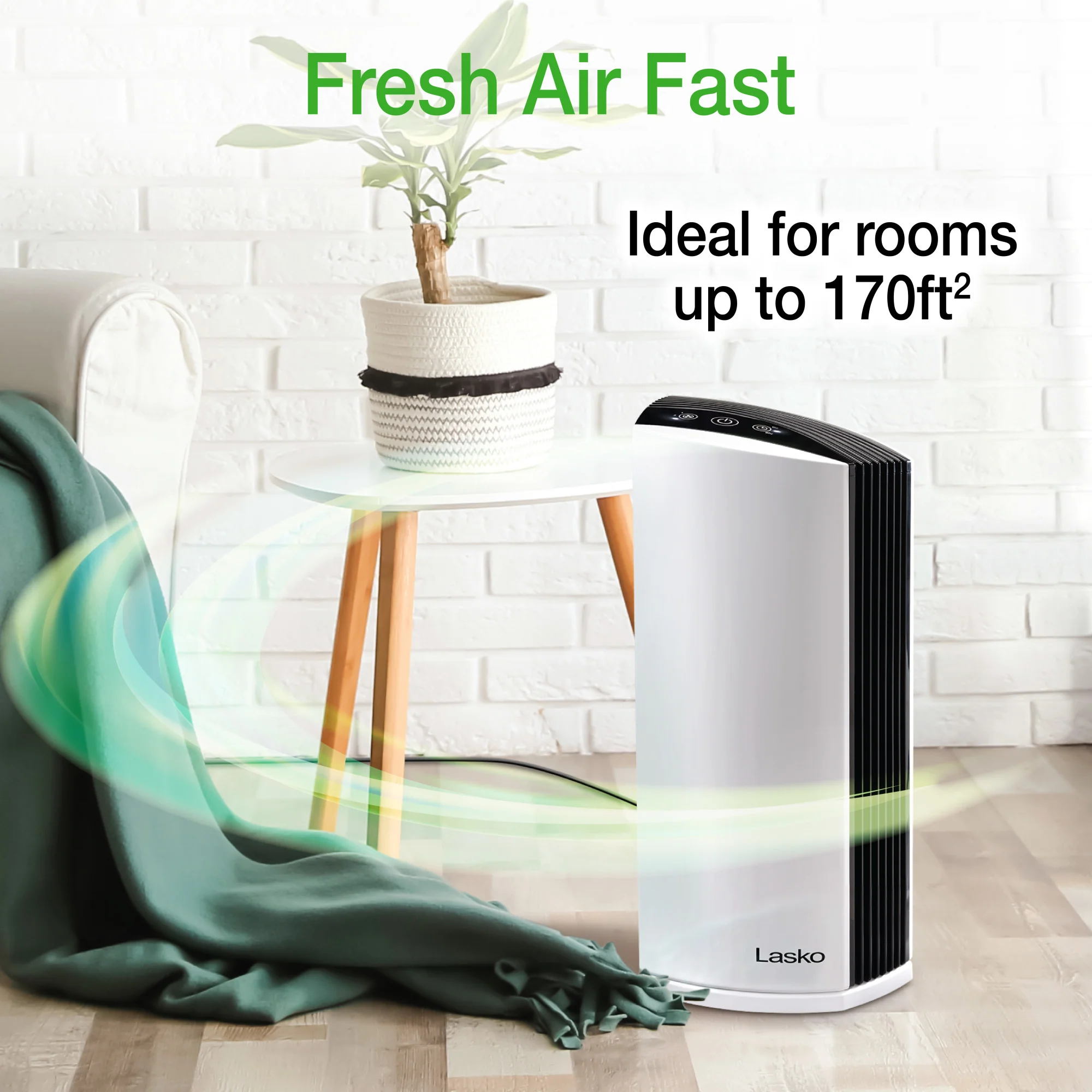 Lasko True HEPA Room Air Purifier with Timer, LP300, White - Image 5