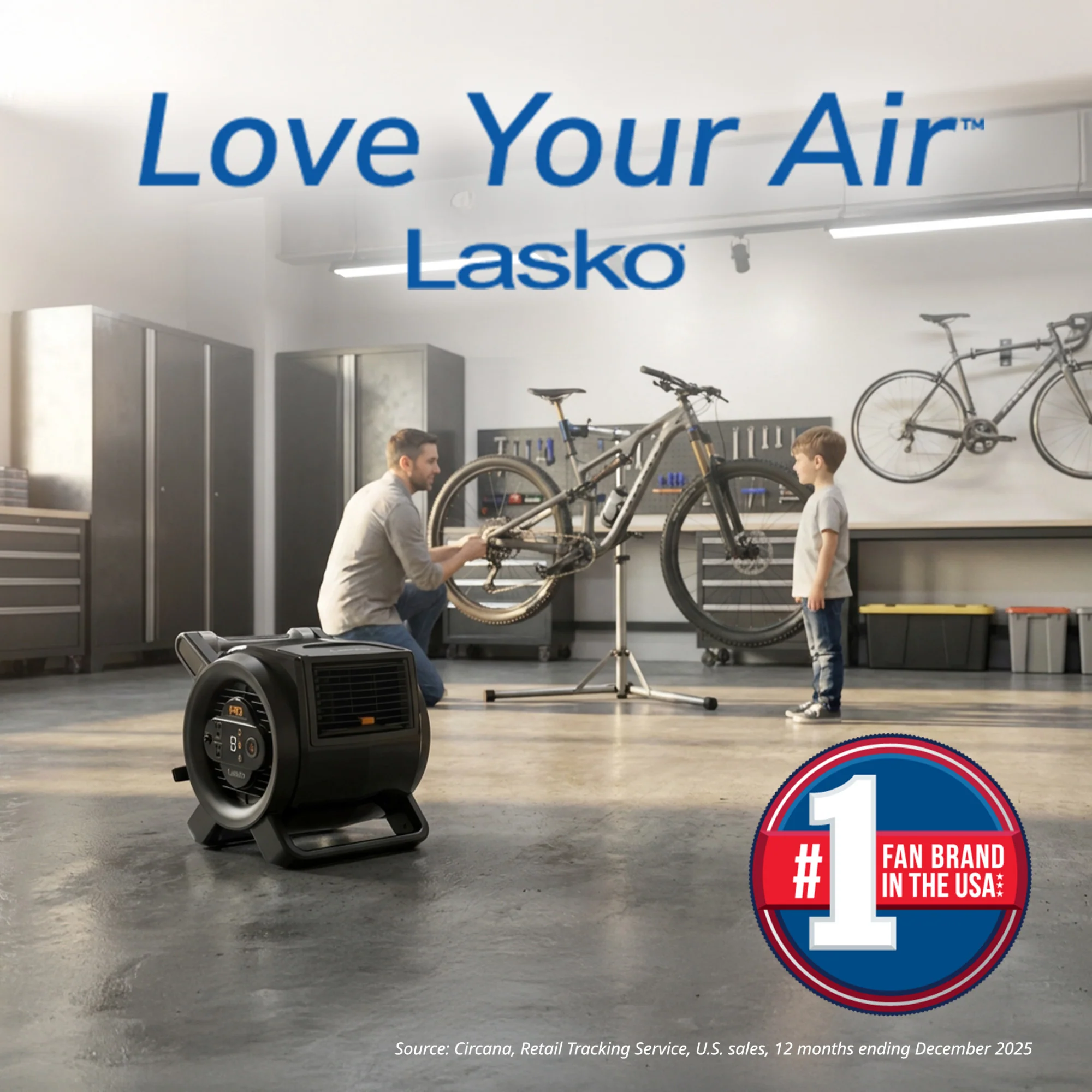 Lasko 14" DC Air Mover Blower Fan: 9-Speed, High Velocity, 2 Outlets, Pivoting, Black - Image 8