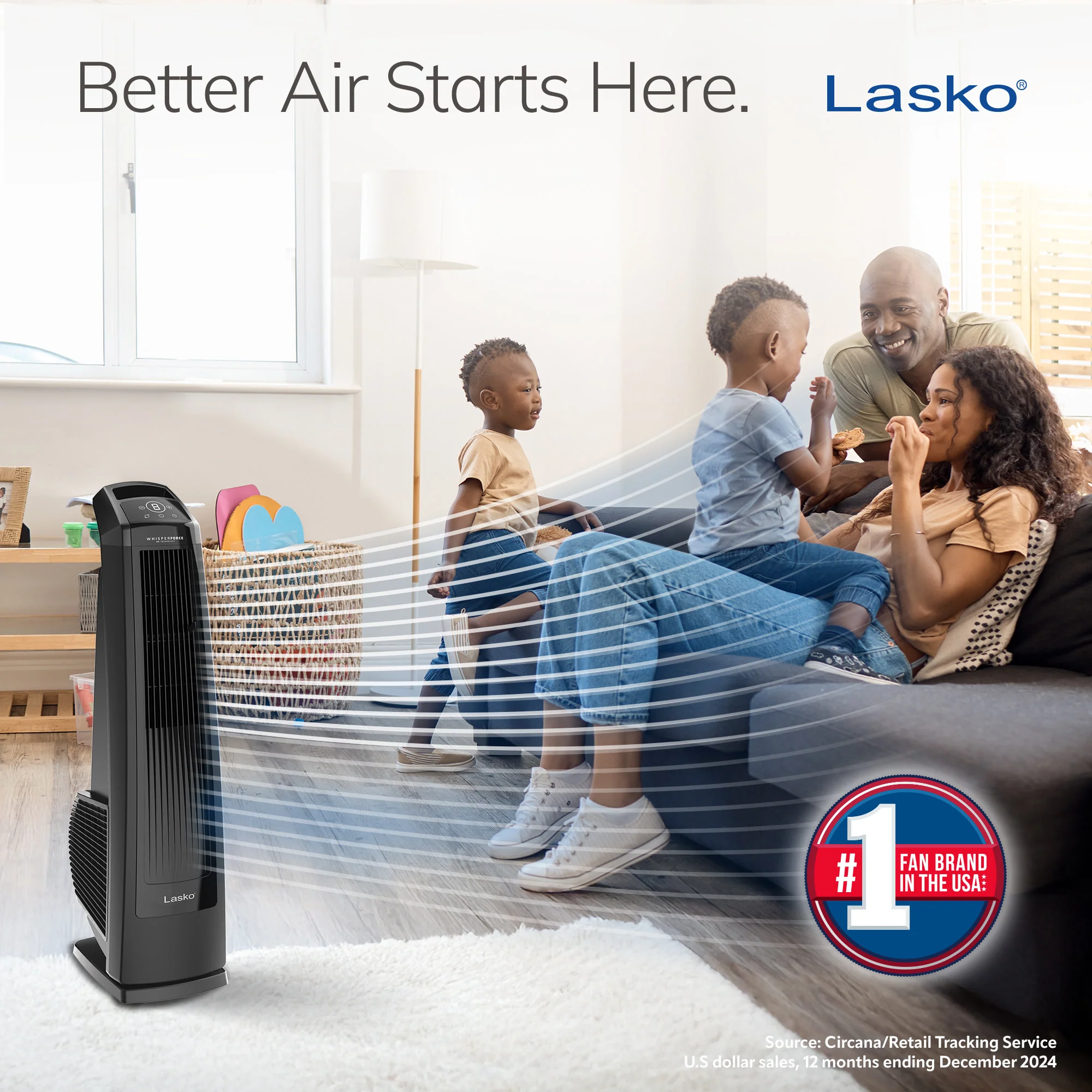 Lasko 35" DC Tower Fan: Oscillating, 9-Speed, High Velocity, Remote, Black - Image 6