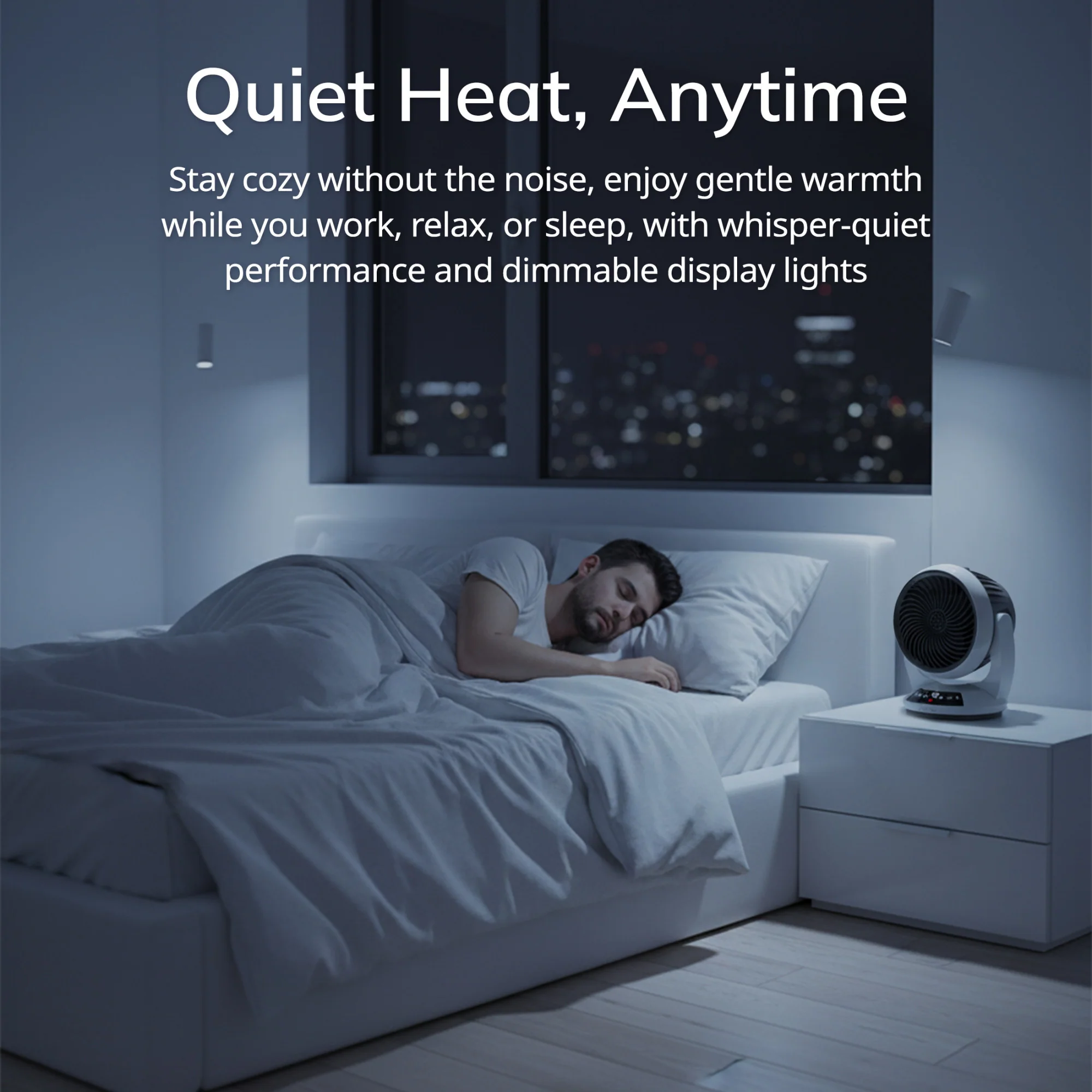 Lasko Whirlwind Heat™ Orbital Space Heater (3 heat settings, 3-speed, remote, timer. white) - Image 7