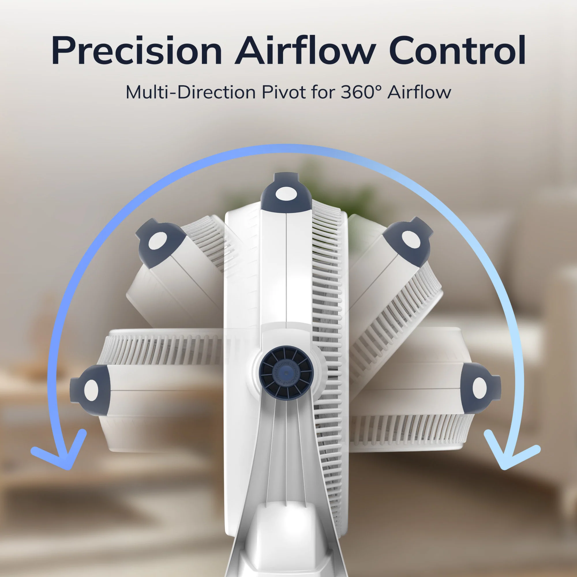 Lasko Wind Machine 20" Air Circulator Fan: 3-Speed, 360° Directional Airflow, Gray - Image 5