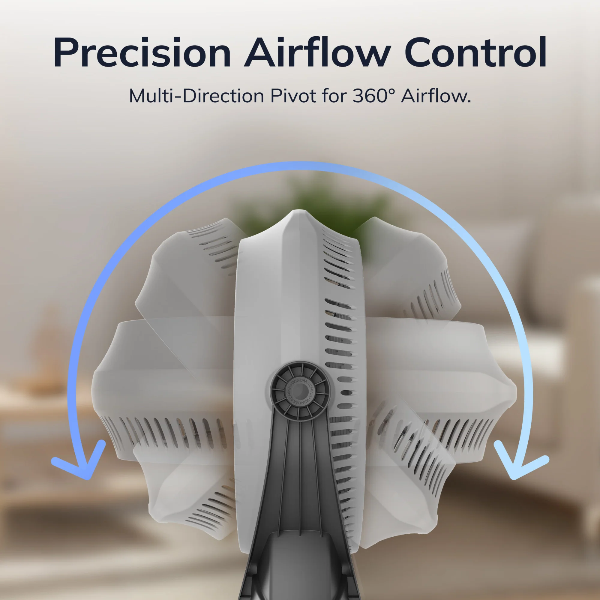 Lasko Wind Machine 20" Air Circulator Fan: 3-Speed, 360° Airflow, Gray - Image 5