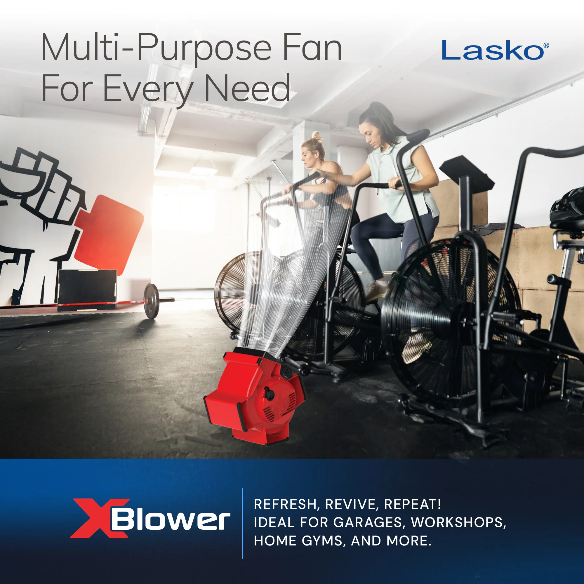 Lasko X-Blower 11" Air Mover Blower Fan: 3-Speed, High Velocity, 1 Outlet, Red - Image 7