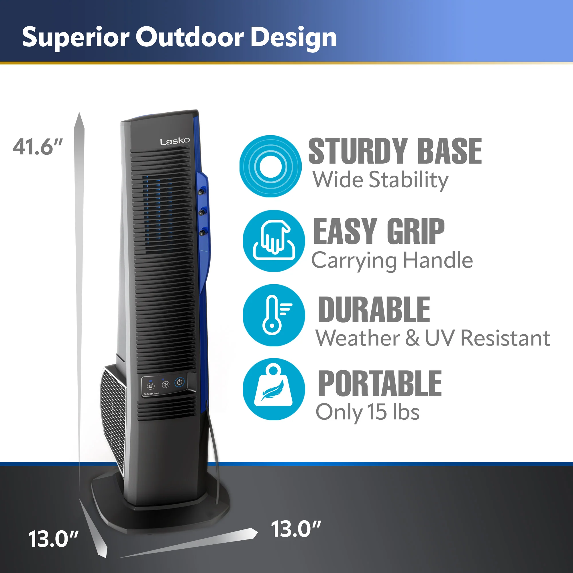 Lasko Misto 42" Outdoor Misting Tower Fan: Oscillating, 4-Speed, Black - Image 4