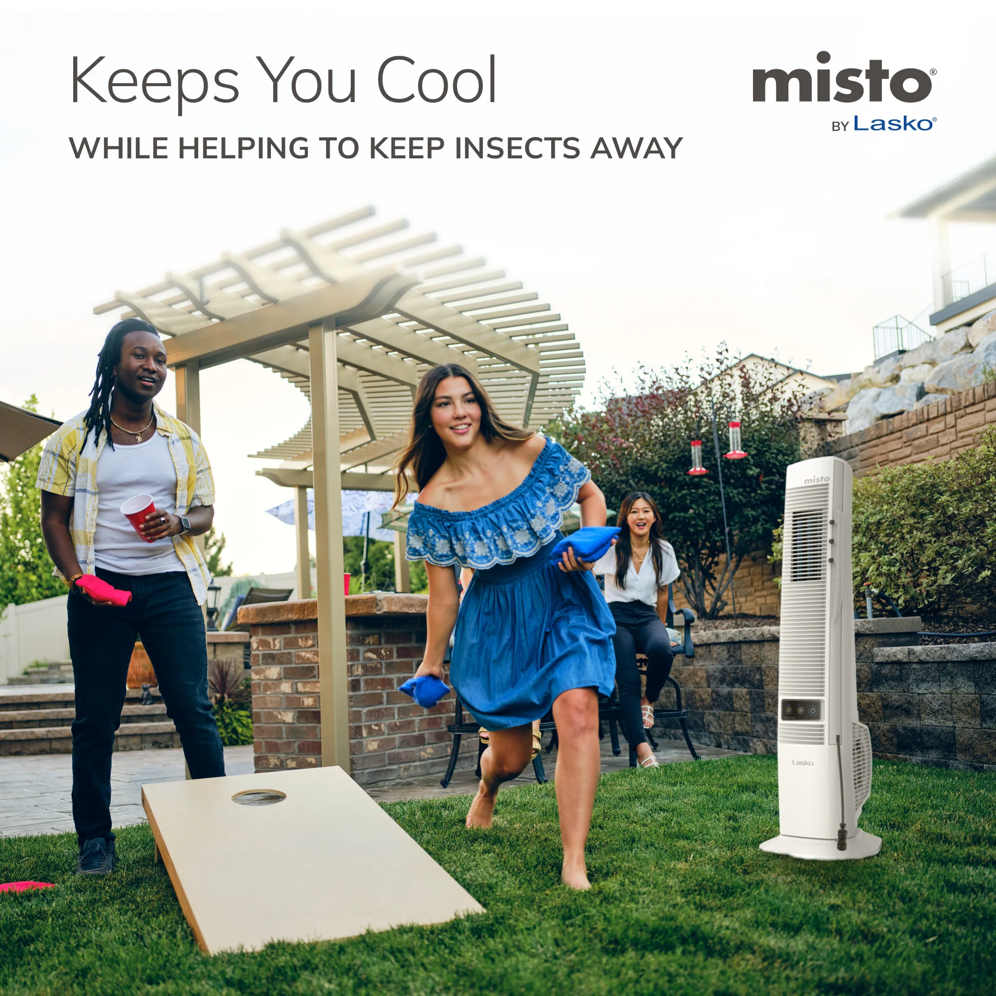 Lasko Misto 42" Outdoor Misting Tower Fan: Oscillating, 4-Speed, White - Image 4